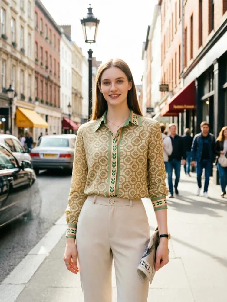 Nouveau printemps bureau dames chemises mode imprimé Blouses pour femmes style français hauts Blusas