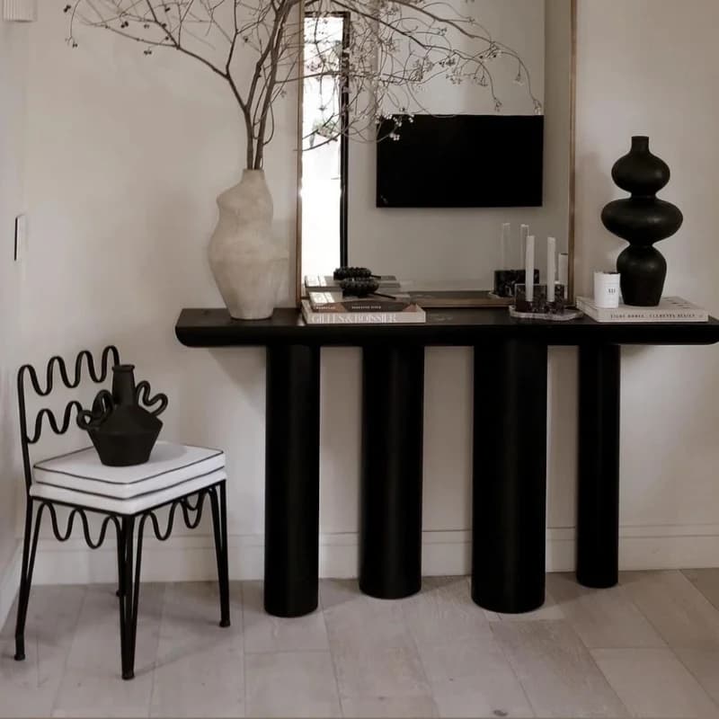 Chaise de salle à manger rétro française, Table et chaise de salle à manger ondulée en fer pour la m