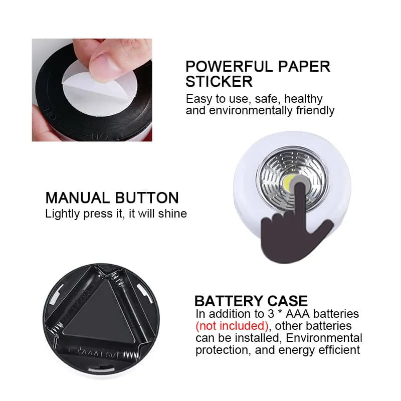 Veilleuse ronde à LED COB, sans fil, tactile, lumières d'armoire, batterie 62, lampe de garde-robe p