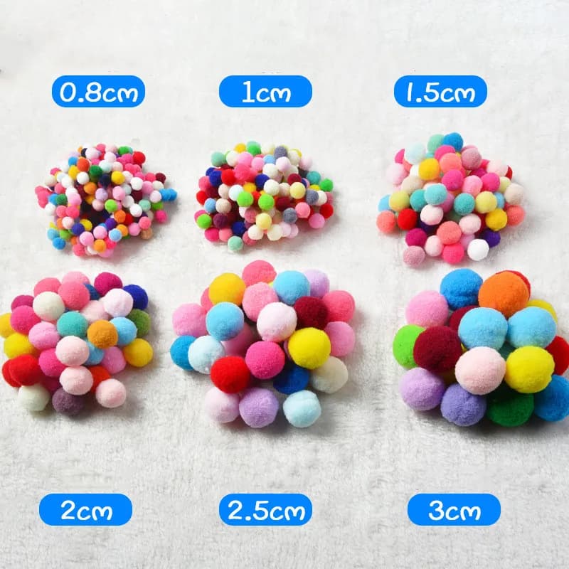 Pompons mixtes moelleux à haute élasticité, 8-30mm, doux, ameublement de maison, bricolage, artisana