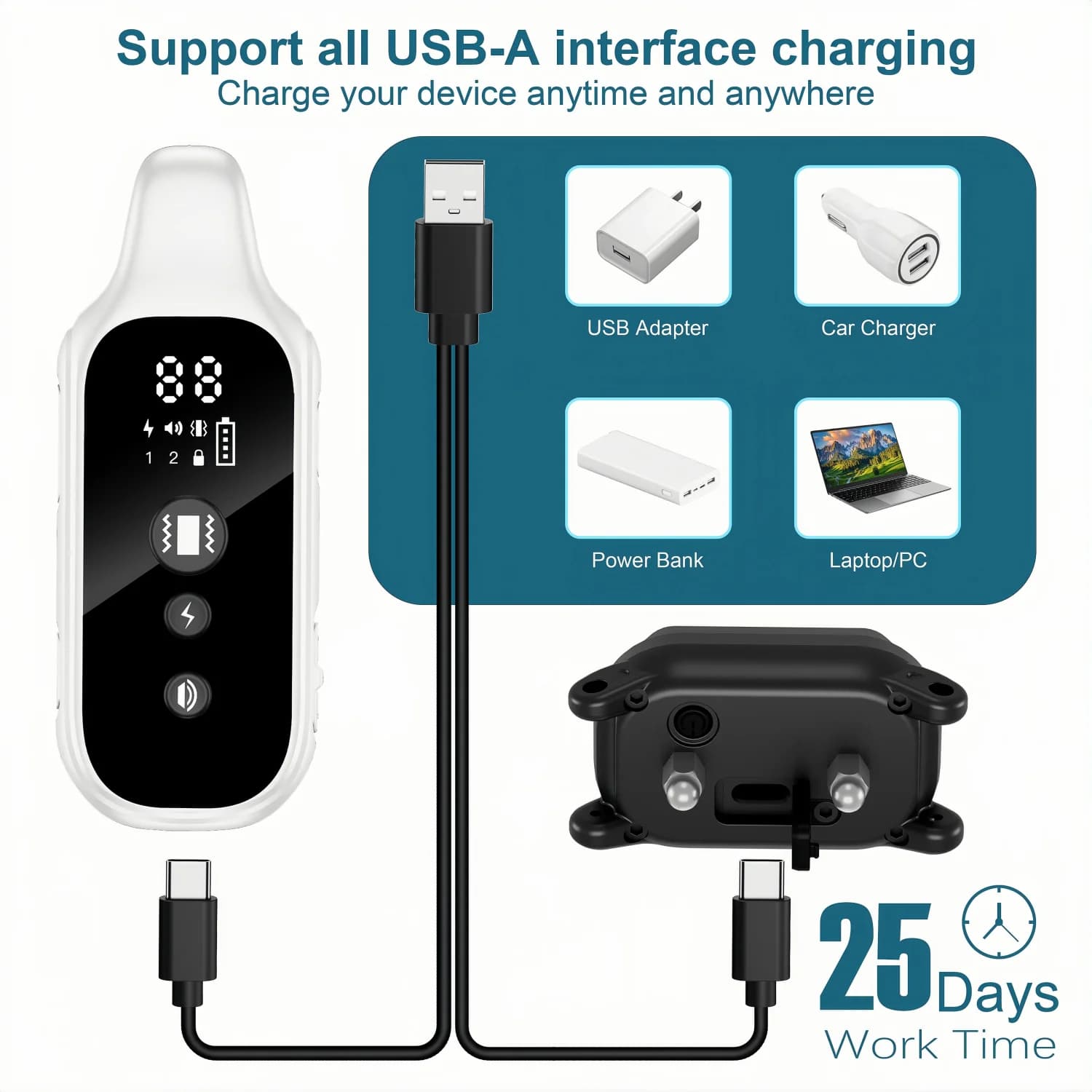 Collier de dressage numérique pour chien, 800m, étanche, Rechargeable, télécommande, pour animaux de