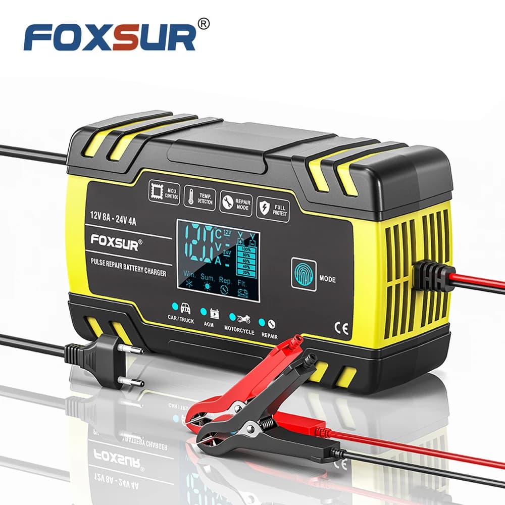 Chargeur de batterie de voiture 12V 8A/24V 4A, démarrage automatique, chargeur rapide, utilisation p