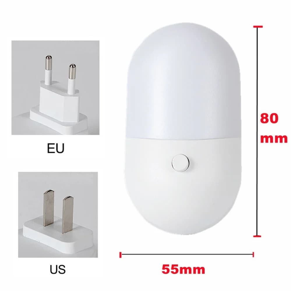 Lampe de chevet veilleuse EU US Plug LED veilleuse AC220V chambre lampe cadeau pour enfants mignon l