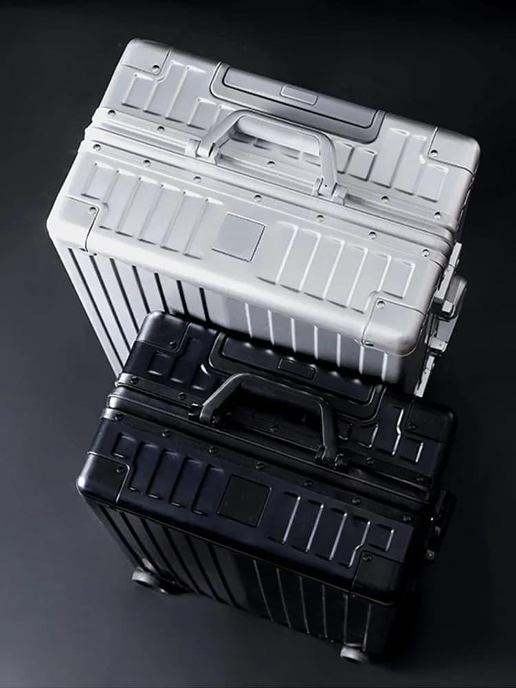 Valise à bagages entièrement en alliage d'aluminium et magnésium, valise d'embarquement de 20 pouces