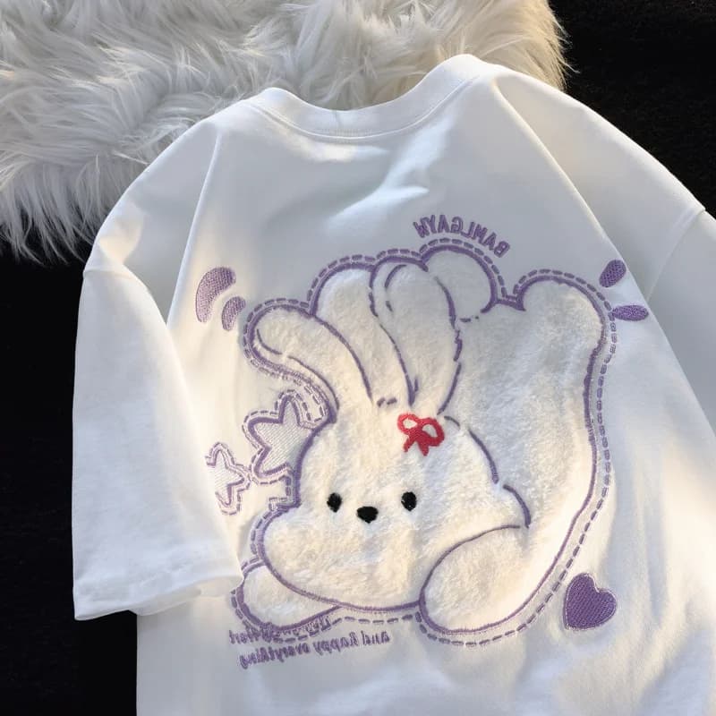 T-shirts d'été pour femmes, vêtements pour femmes, Baggy Kawaii, styliste, dessin animé, doux, fille