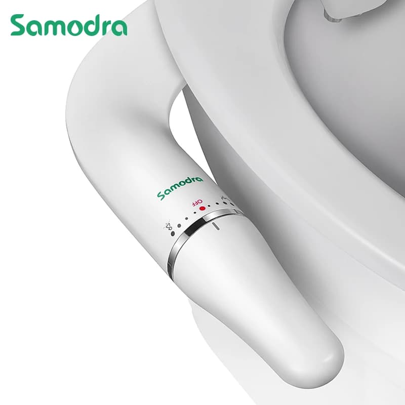 SAMODRA Bidet de toilette Ultra-mince, fixation de siège de toilette avec entrée en laiton, pression