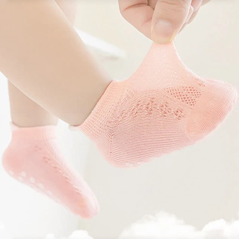 5 paires de chaussettes antidérapantes pour enfants, motif d'ours de dessin animé mignon, chaussette