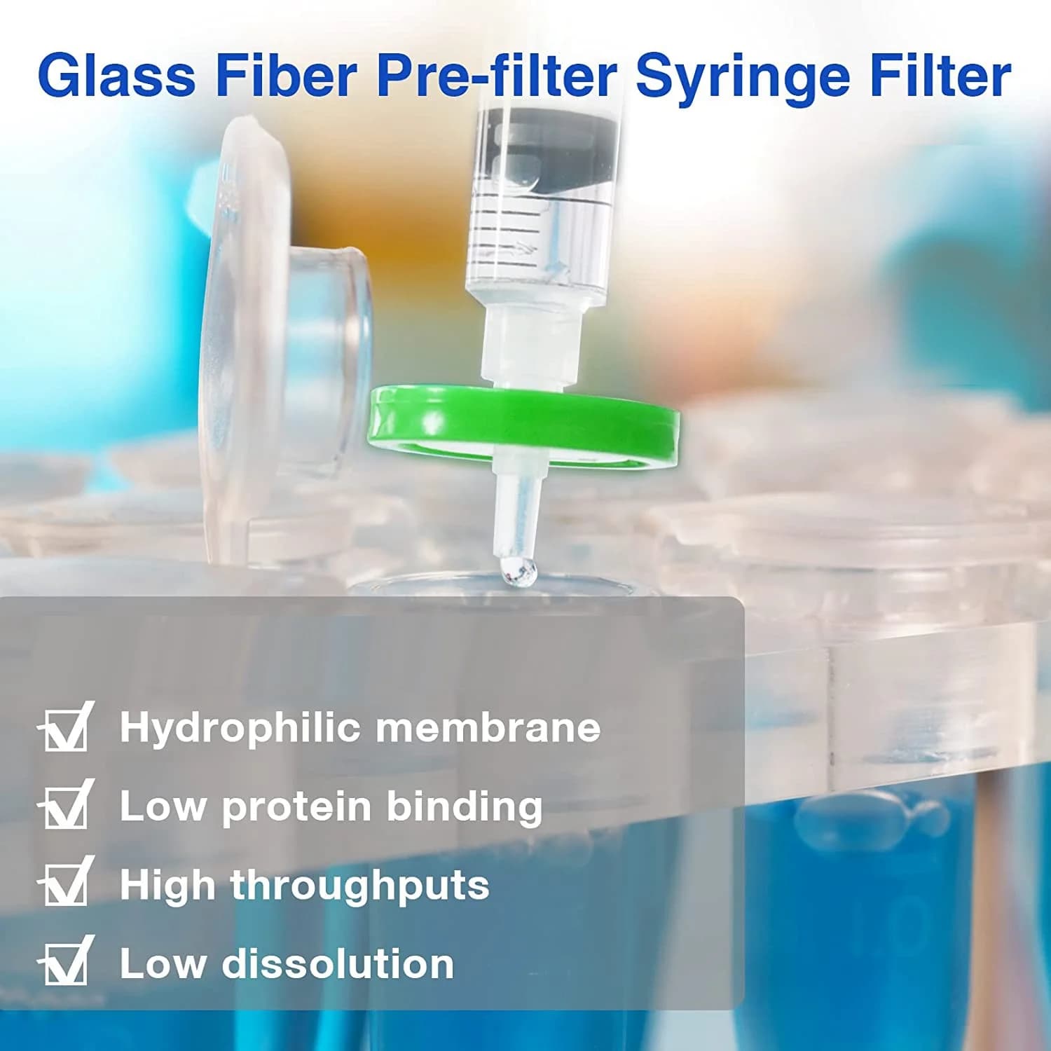 Sterys-Seringue filtrante Dau10, diamètre de la membrane de 33mm, taille des pores de 0,22mm, filtre
