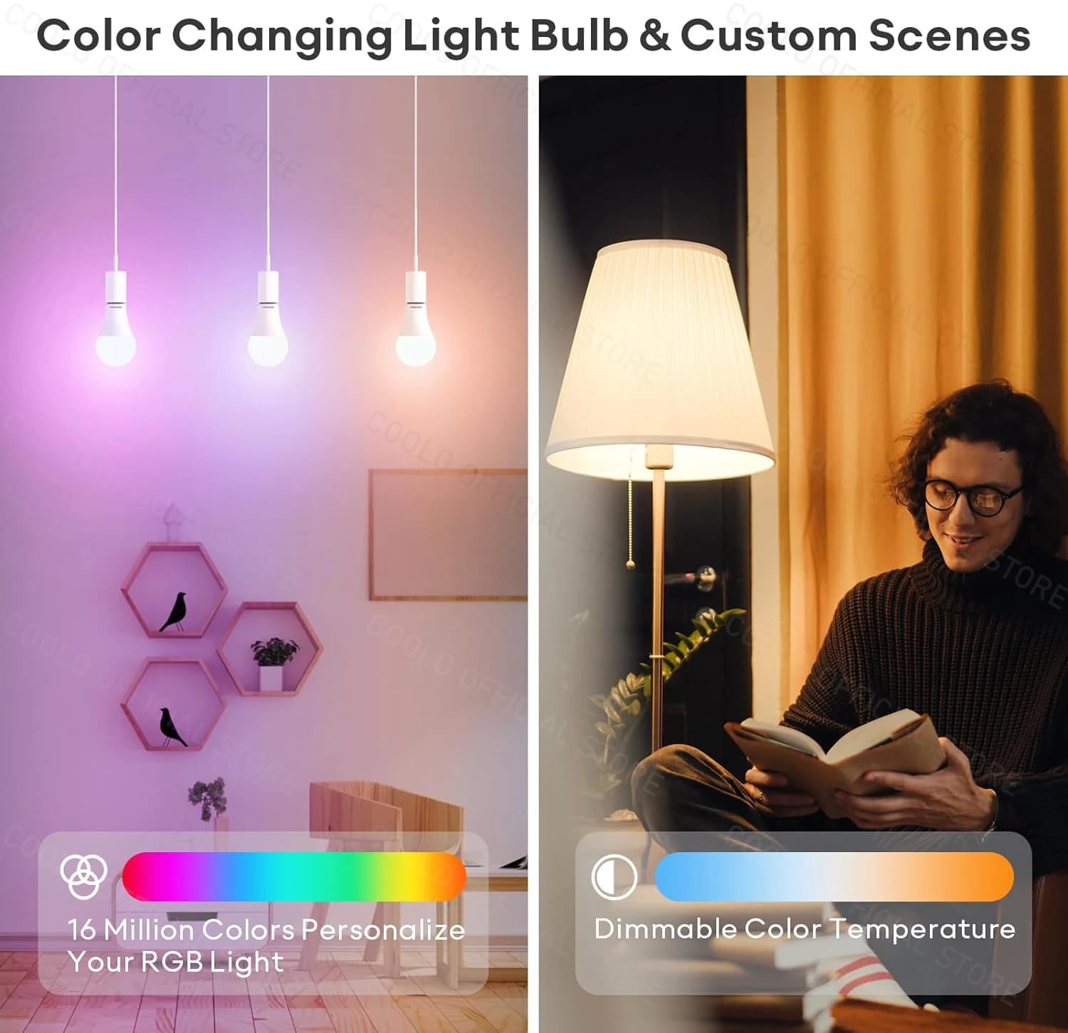Ewelink-Ampoules LED intelligentes E26, Ampoules LED, Wifi, RGB, CW, WW, 15W, 18W, Alexa, Google, Sm