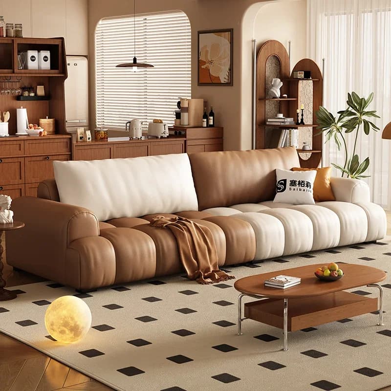 Beige européen salon canapés concepteur nordique moderne bouffées canapé salon pas cher concepteur D