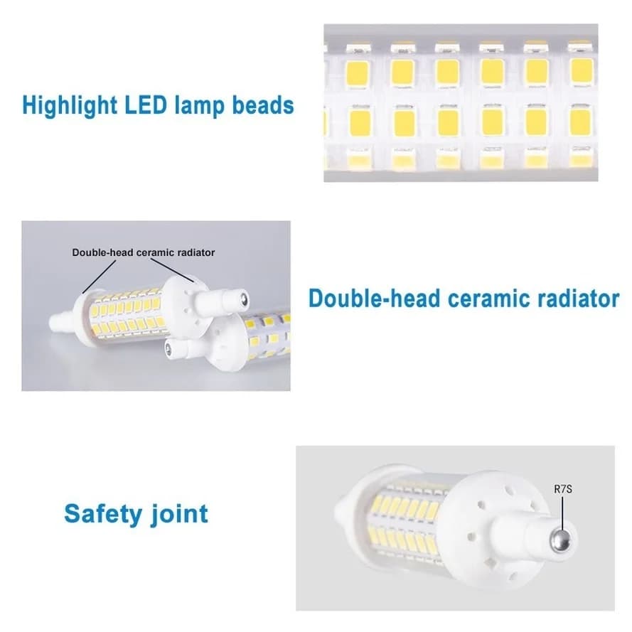 R7S LED 78mm 118mm 135mm r7s ampoule 6w 9w 12w SMD 2835 Lampada lampe à LED 220V maïs lumière rempla