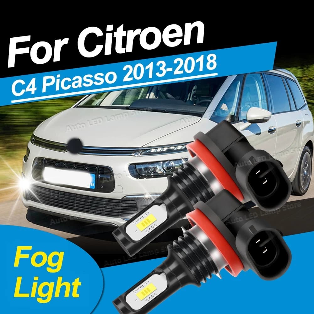 Ampoule antibrouillard Led haute puissance 6000K, pour citroën C4 Picasso 2013 2014 2015 2016 2017 2