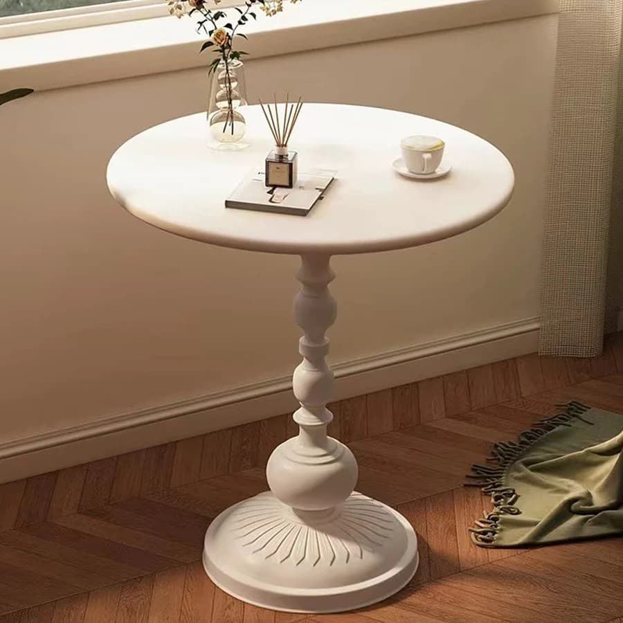 Table basse nordique vintage, table d'appoint de canapé, coin en métal, table ronde de chevet, meubl