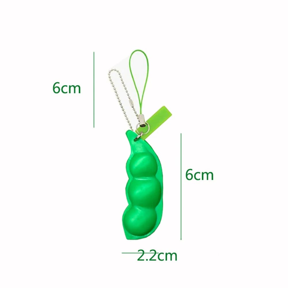 2-20 pièces Fidget jouet sac Portachiavi soulagement du stress Edamame jouet presser pois porte-clés