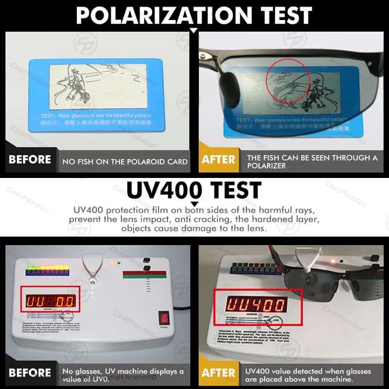 Lunettes de soleil polarisées photochromiques pour hommes, vision jour et nuit, anti-absorbe ouissem