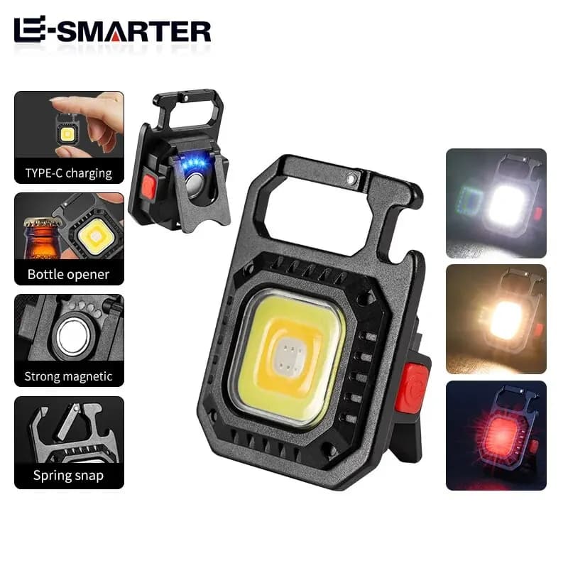 Mini lampe de poche LED portable, porte-clés, lampe multi-source de lumière aste, ouvre-bouteille ma