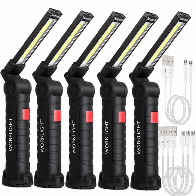 Lampe de travail portable COB LED, lampe torche USB rechargeable, lanterne magnétique, lampe suspend