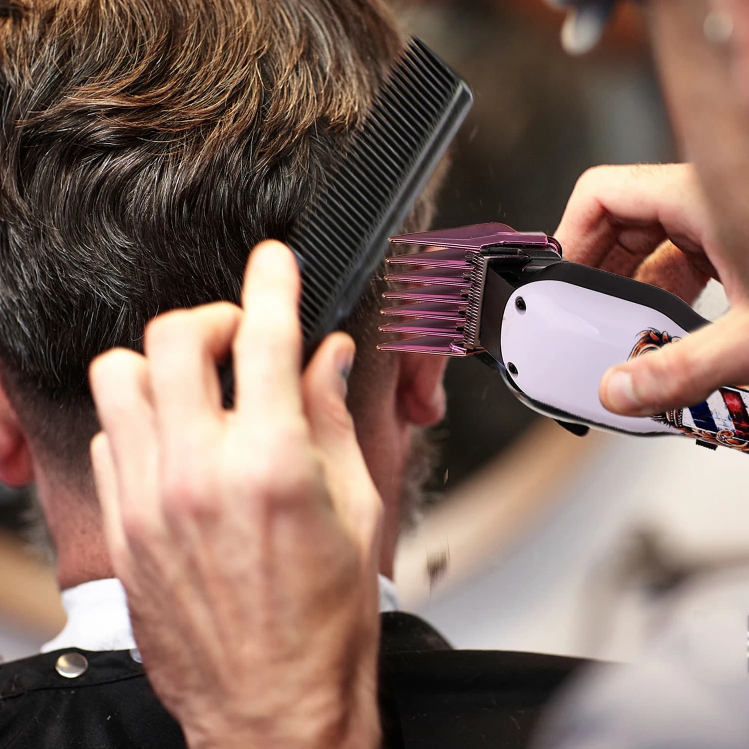 Ensemble de 10 pièces pour Salon de coiffure, galvanoplastie, limite de coupe de cheveux, peigne de 