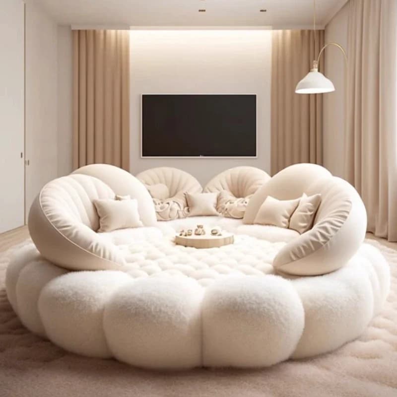 Cadre de lit souple esthétique rond, chambre principale européenne, hôtel, créer un lit King Size, m