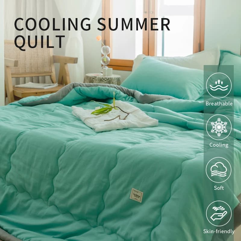 2025 nouveau japonais polyester coton matelassé été couette respectueux de la peau lavable léger sty