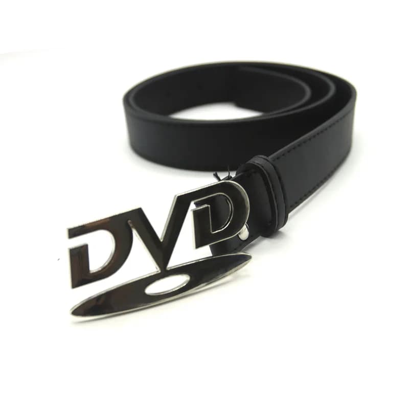 Ceinture unisexe à boucle DVD au design nostalgique, pour hommes et femmes, idéale pour les jeans, p