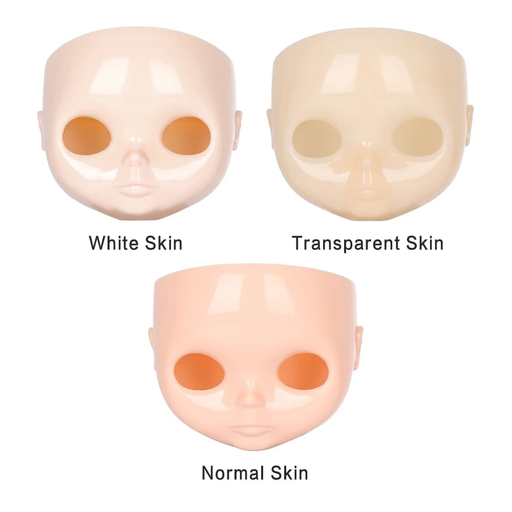 Plaque frontale avec plaque arrière en plastique pour poupées Blyth, sans maquillage, visage et vis,