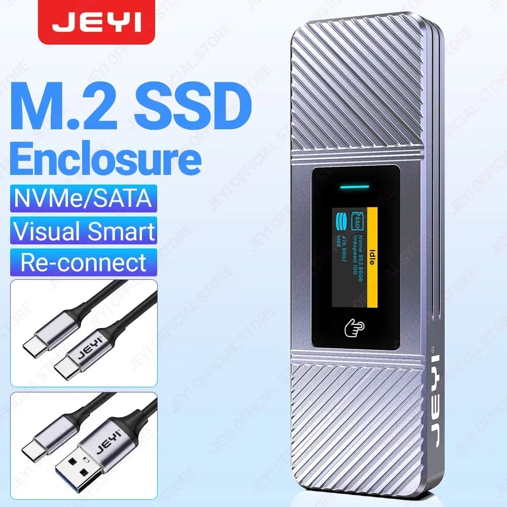 Boîtier JEYI Visual Smart M.2 NVMe NGFF SSD, prend en charge la Protection d'écriture 5s, réconnexio