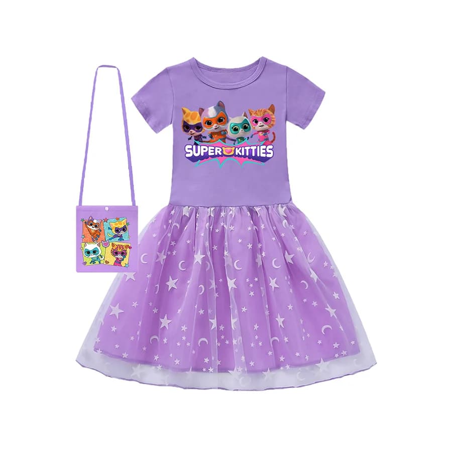 Vêtements d'extérieur Super Kitties, robe de princesse pour filles, tenues pour bébés filles, robes 
