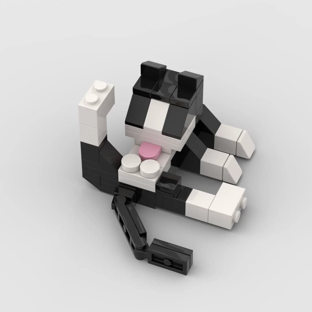 Série animale 62 pièces briques MOC chat Figires bricolage blocs de construction enfants jouets éduc
