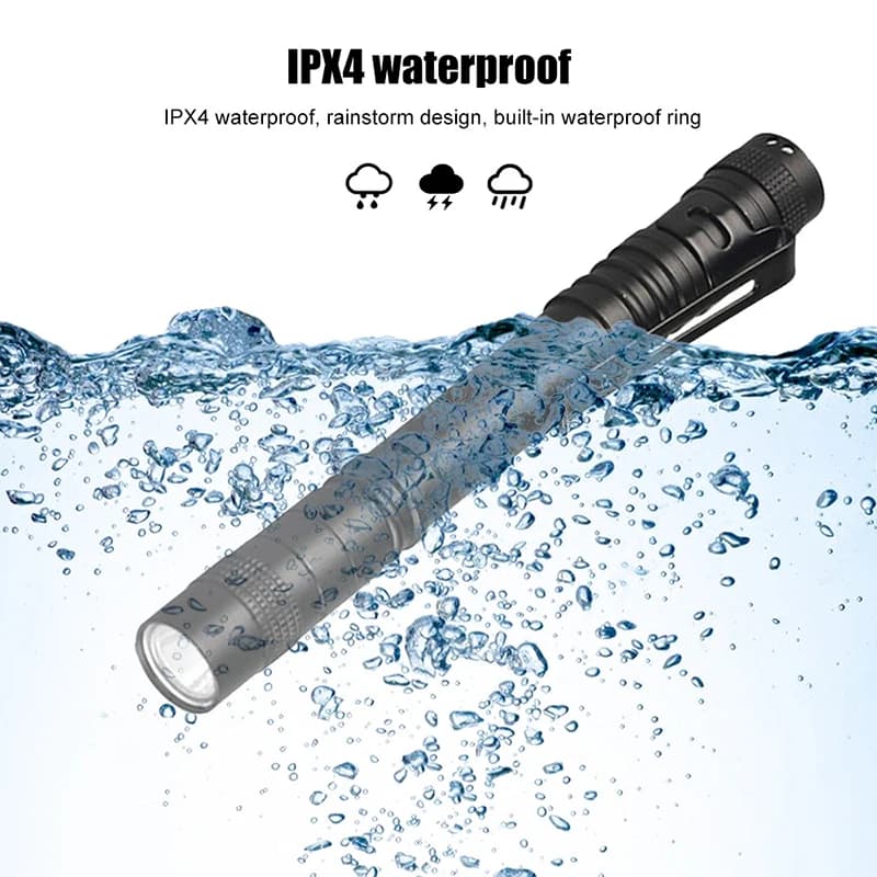 Mini lampe de poche LED portable avec batterie AAA, torche étanche, lampe d'urgence extérieure médic