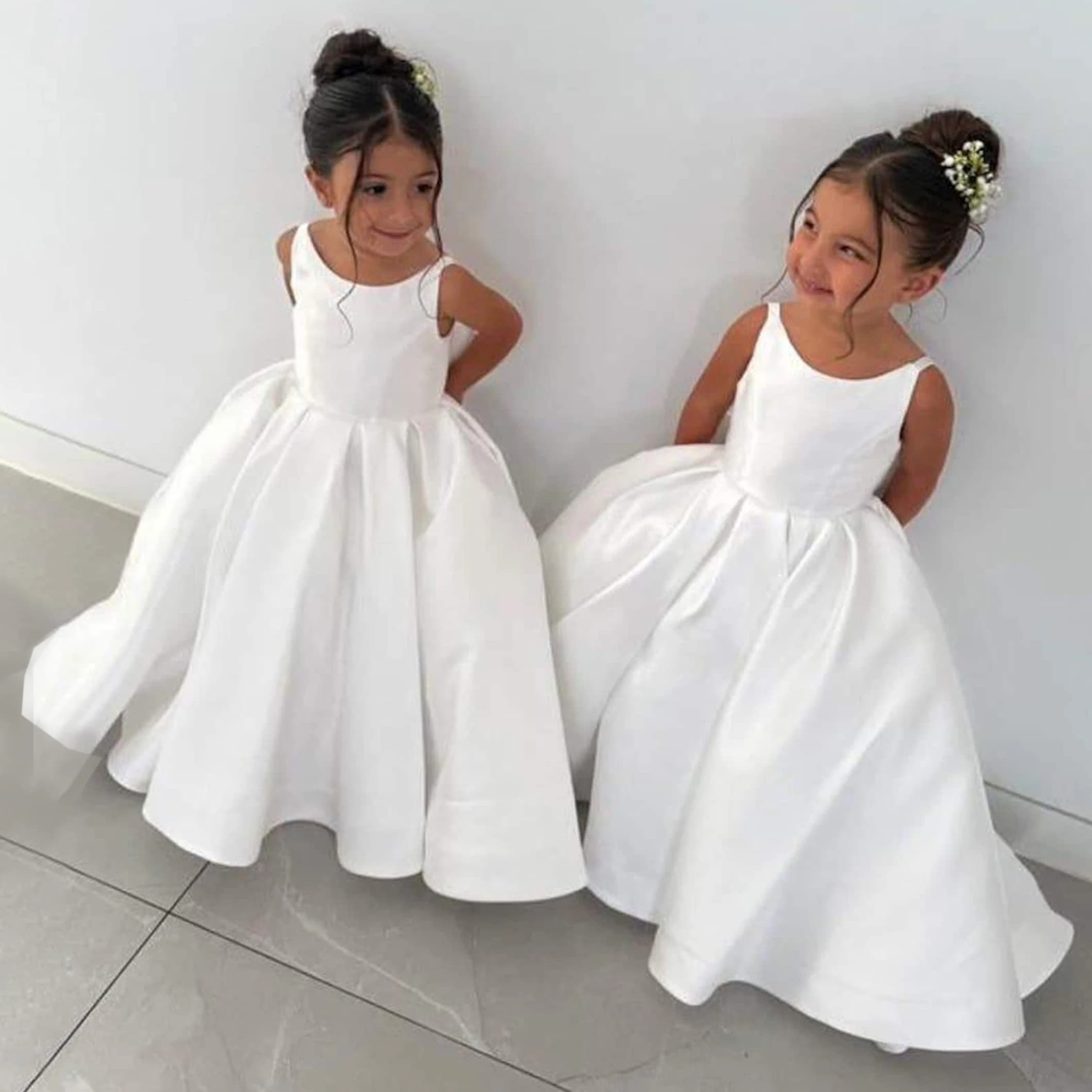 Robe de soirée de baptême pour filles, élégante, avec nœud, à la mode, pour mariage, demoiselles d'h