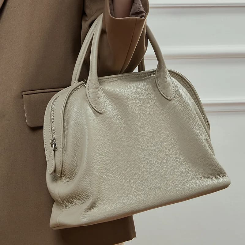 Vintage 100% sac à coque en cuir véritable polyvalent grande capacité poignée supérieure sac à main 