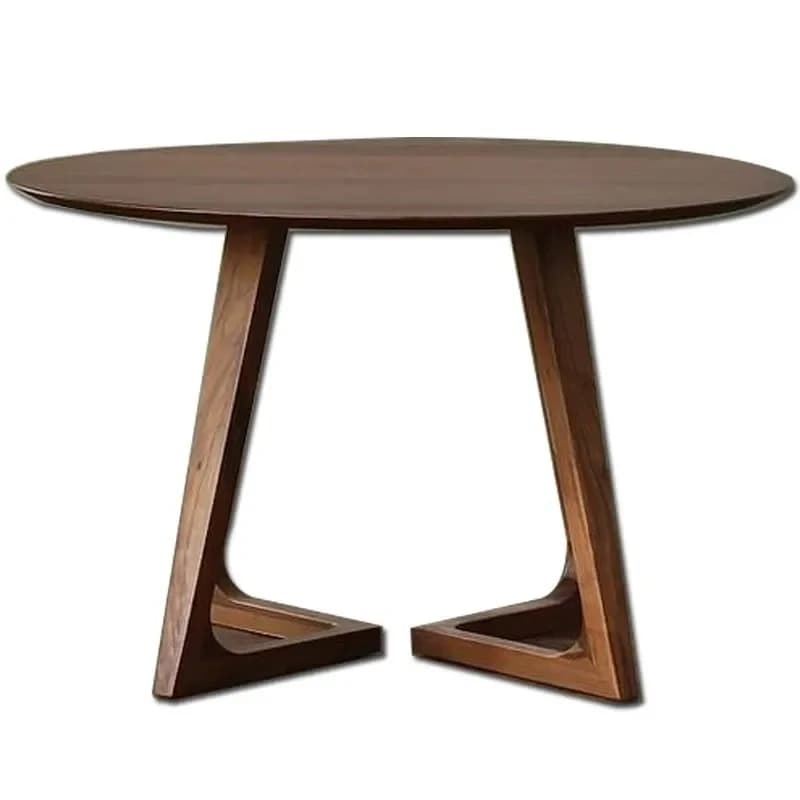 Table à manger ronde domestique en bois massif, bureau de vente simple et moderne,