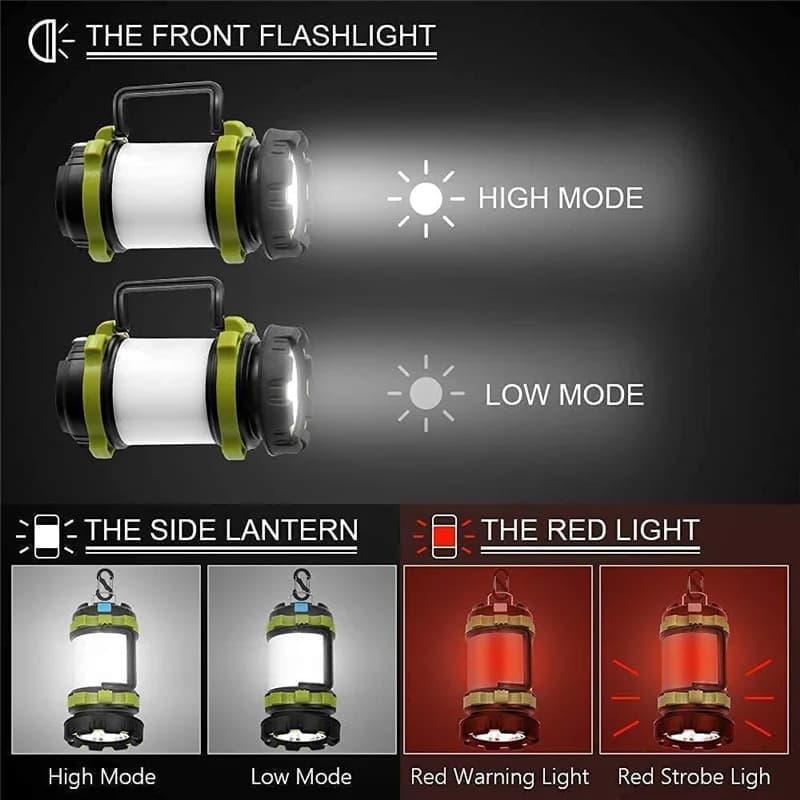 Lanterne de Camping Rechargeable, capacité 3000, batterie externe, lampe de poche Led étanche, lampe