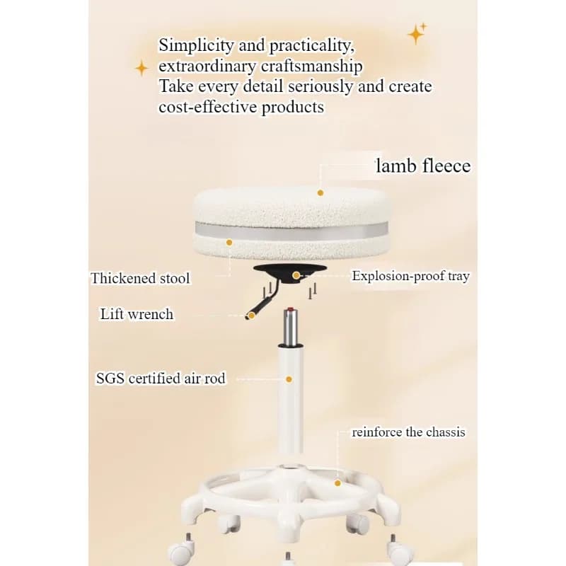 Chaise de maquillage, chaise de coiffeuse pour chambre de filles, chaise relevable à roulettes, tabo