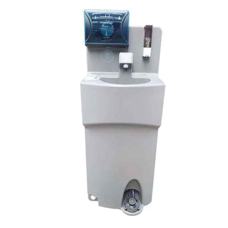 Lavabo à pied avec roulettes pour 2 personnes Évier extérieur portable