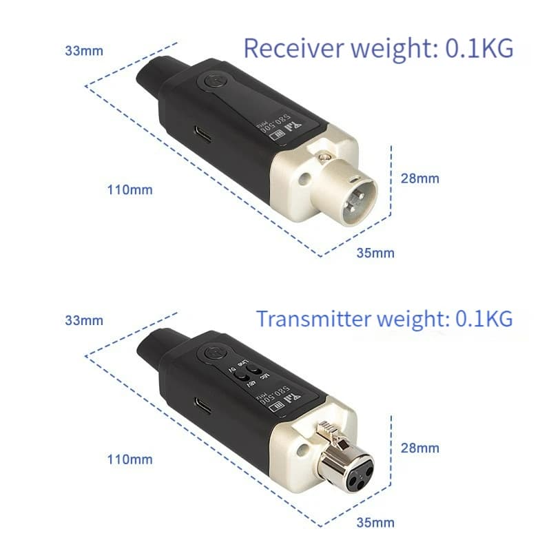 Système de Microphone sans fil UHF, transmetteur récepteur sans fil, adaptateur de convertisseur de 
