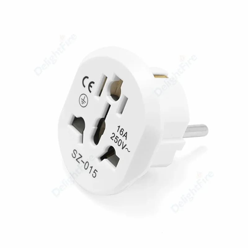 Adaptateur de prise ue 16A 250V, convertisseur d'adaptateur de voyage ue, 2 prises rondes universell