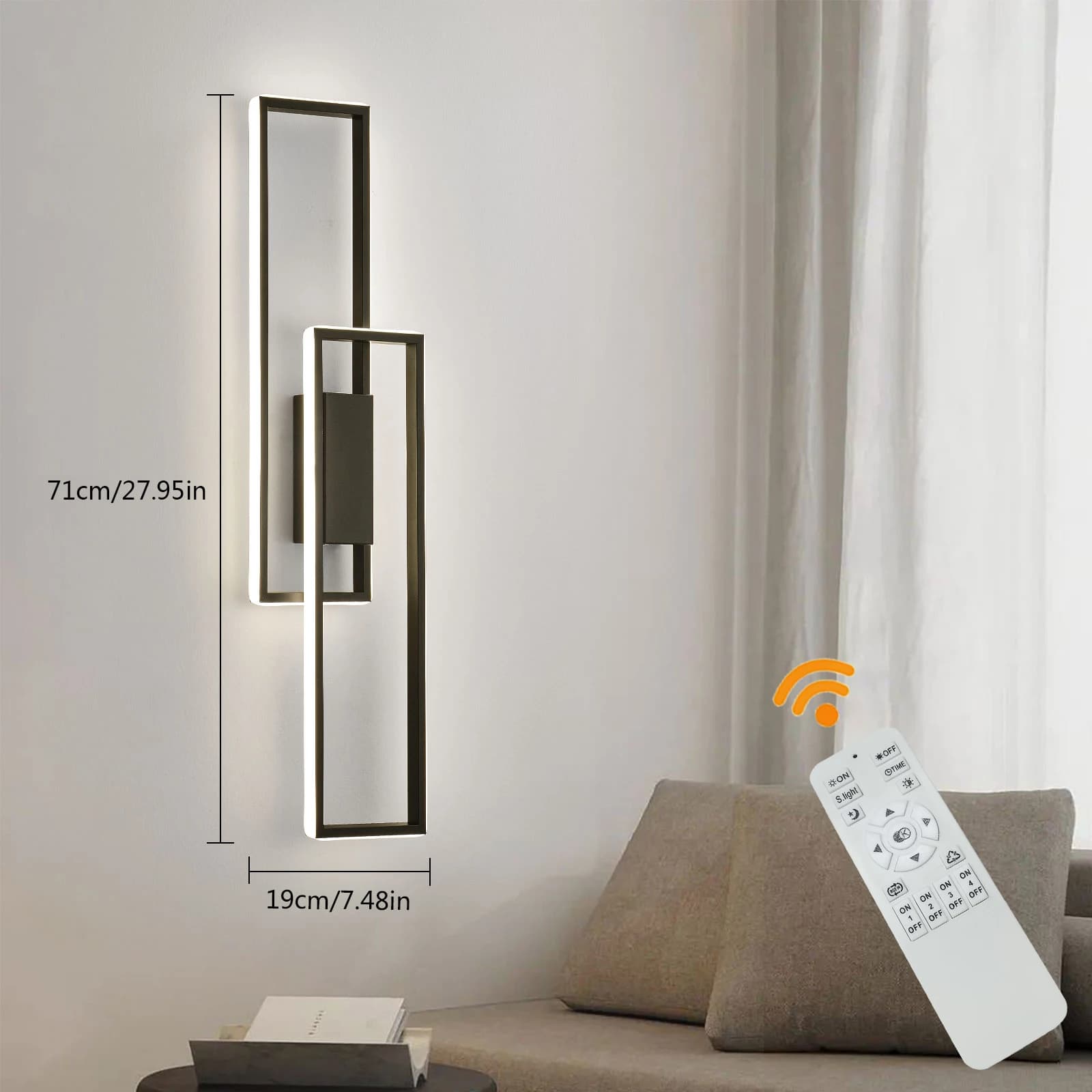 Applique Murale LED d'NikModerne, Température et Luminosité Réglables, pour Chambres à Coucher, Esca