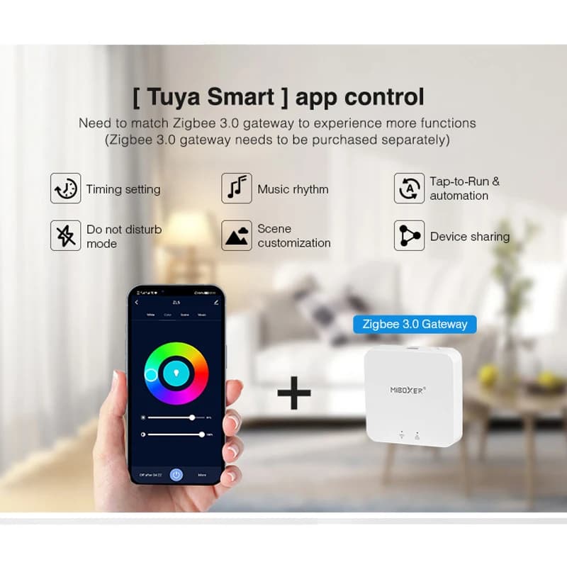 Contrôleur LED Miboxer Zigbee 3.0+2.4G sans outil, câblage instantané, E2-ZR E3-ZR RF pour couleur u