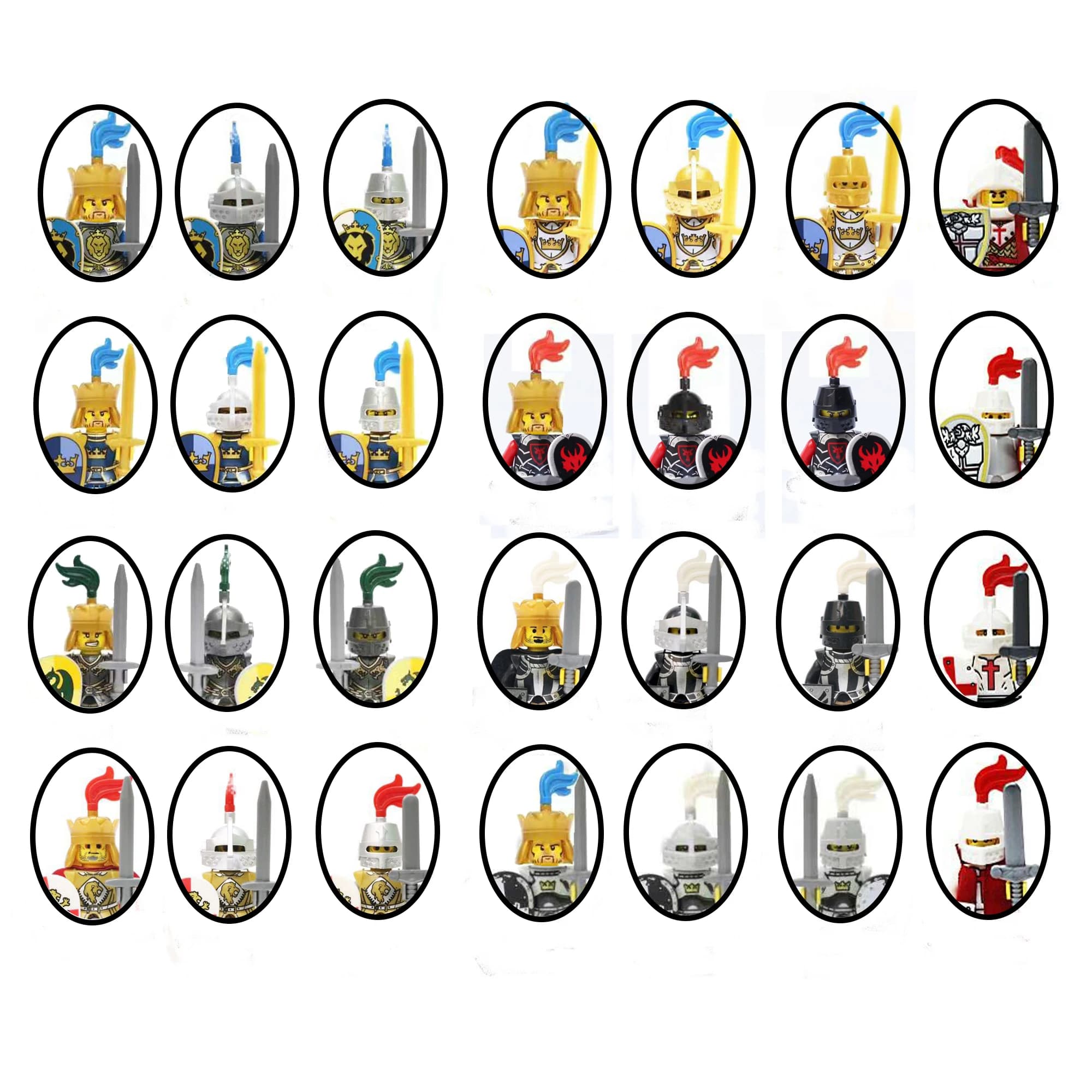 Ensembles de figurines de soldats romains, château médiéval, chevaliers militaires, blocs de constru