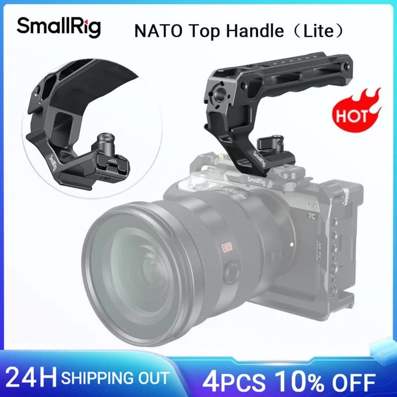 SmallRig – poignée supérieure NATO légère pour Cage d'appareil photo DSLR, poignée universelle avec 
