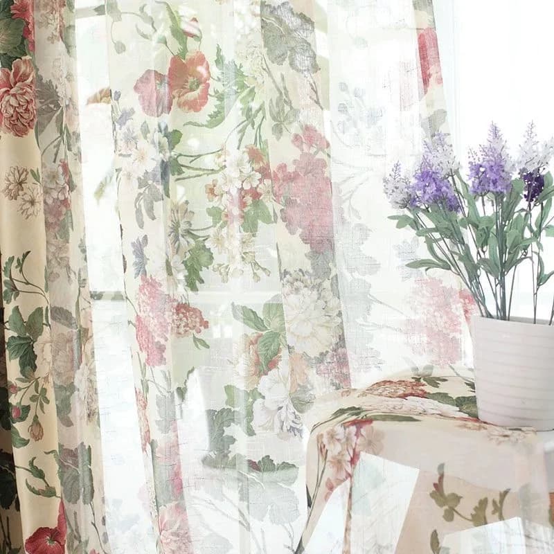 Rideaux occultants avec œillet de porte, en Tulle vert à fleurs, avec poches, livraison gratuite, ha