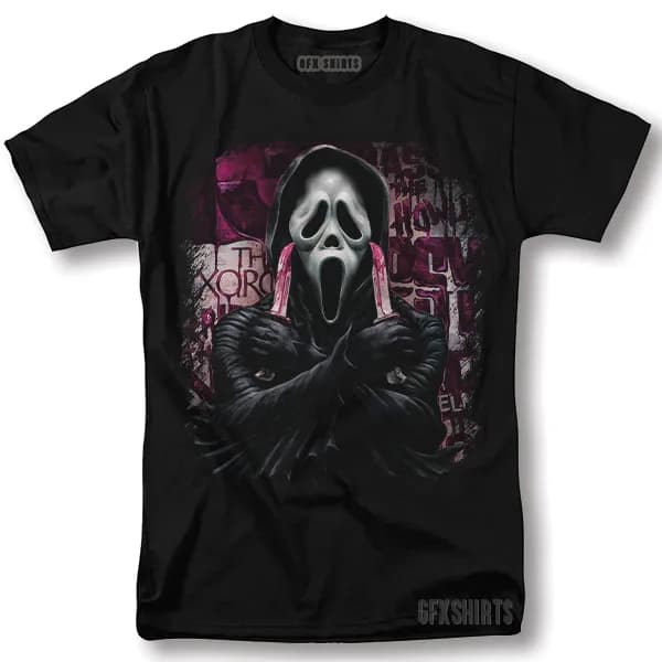 Scream Ghostface 90s Holloween Film d'horreur vintage T-shirt de conception graphique