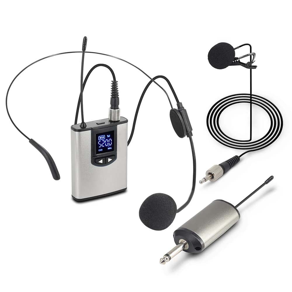 Microphone Lavalier sans fil UHF, avec transmetteur Bodypack, pour conférence instructionnelle, entr