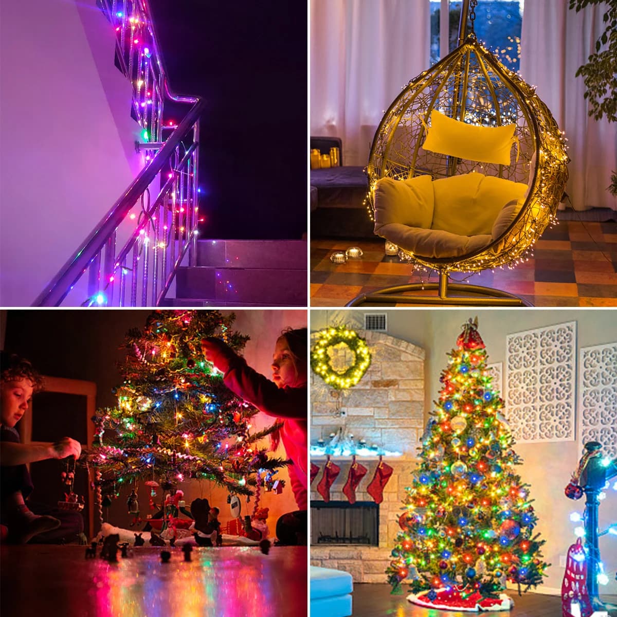 Guirxiété Lumineuse LED de Noël, Imperméable, pour l'Extérieur, Jardin, Maison, Vacances, Nouvel An,
