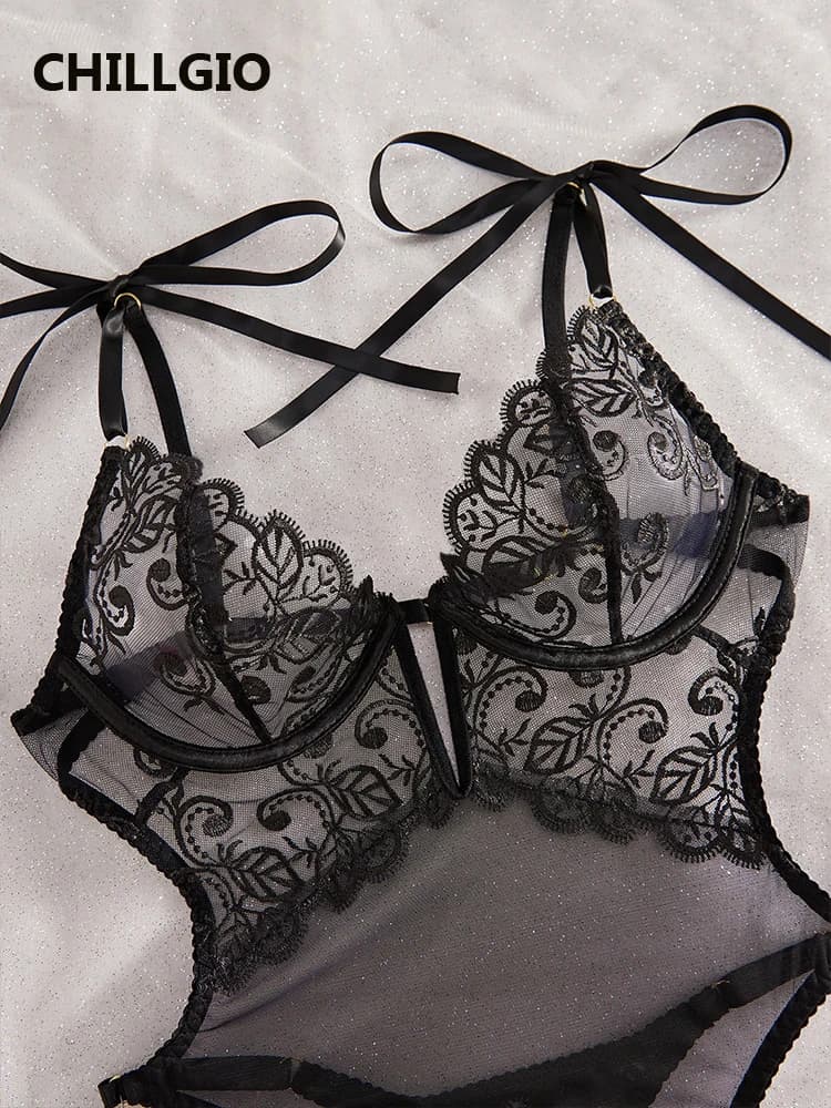 MiniInTheBox LGIO-Combinaison à Bretelles en Dentelle Brodée pour Femme, Sous-Vêtements Sexy, Vêteme