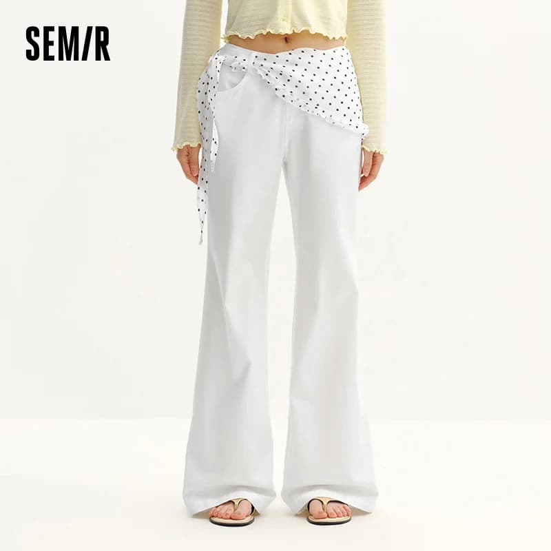 Pantalon femme Semir Polka 2026 à pois, coupe ample évasée, style urbain décontracté, doux et confor