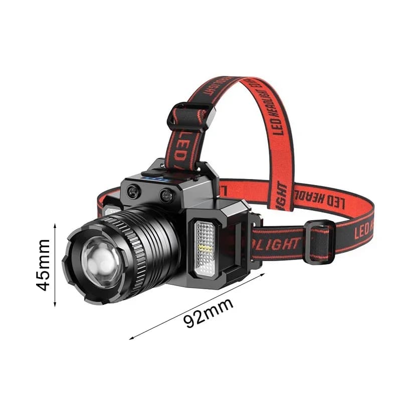 LED capteur phare Camping recherche lumière tête lampe de poche Rechargeable puissante lampe frontal