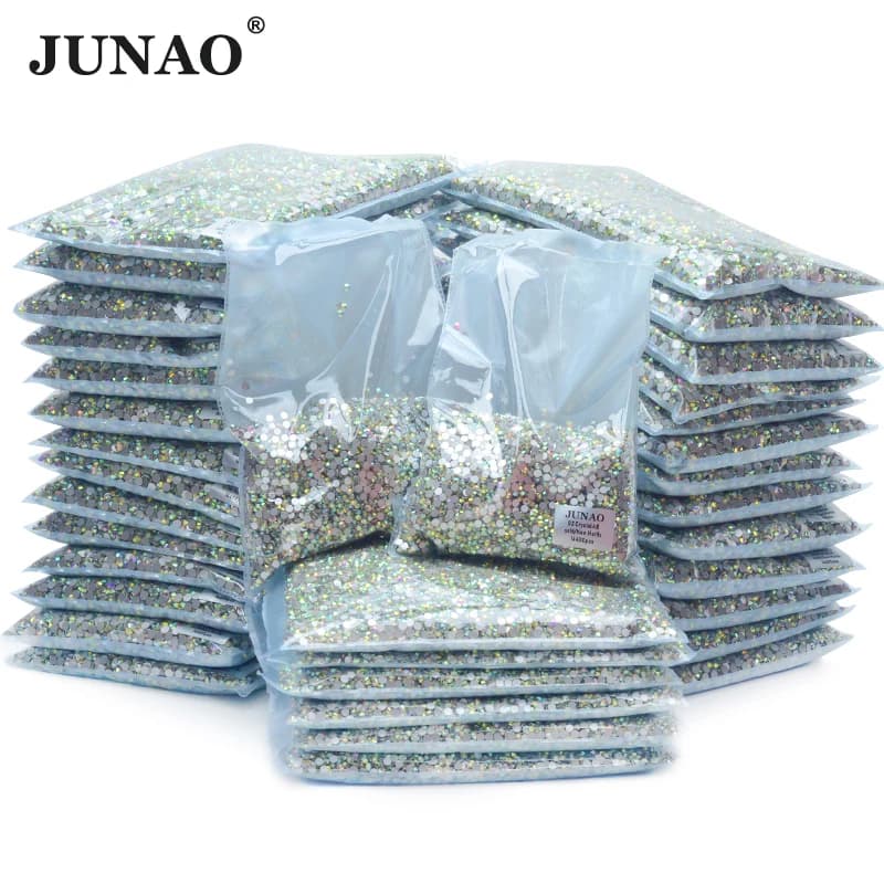 JUNAO 100 brut SS3 SS4 SS5 SS6 SS16 SS20 SS30 SS40 SS50 grande taille cristal clair verre AB Strass 